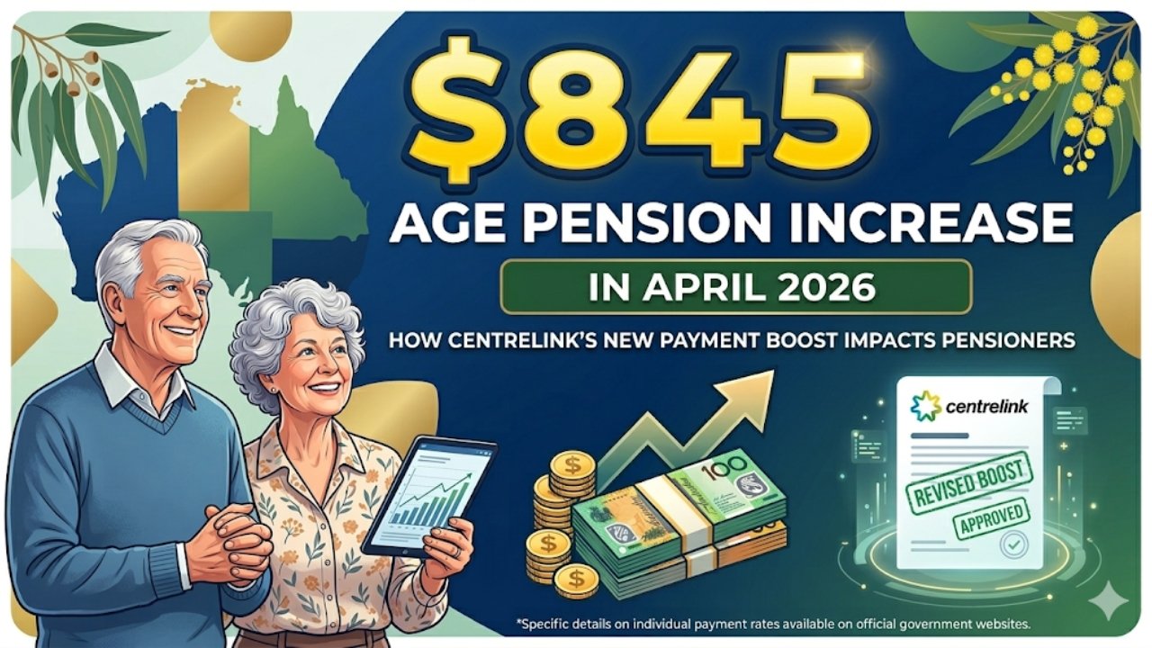 $845 Age Pension Increase in April 2026: How Centrelink’s New Payment Boost Impacts Pensioners