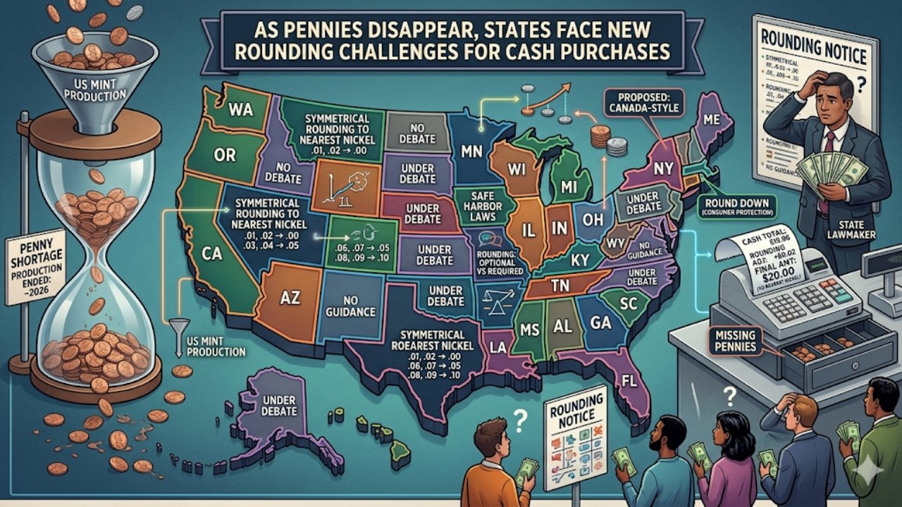 As Pennies Disappear, States Face New Rounding Challenges for Cash Purchases