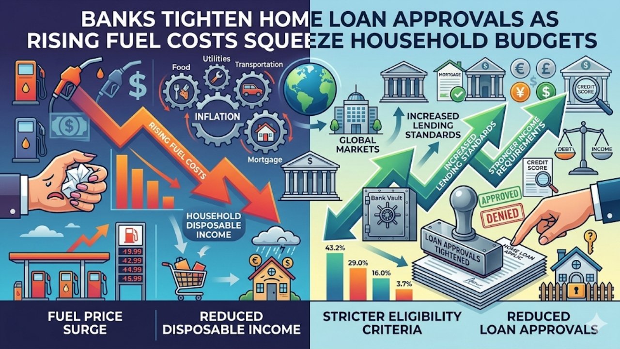 Banks Tighten Home Loan Approvals as Rising Fuel Costs Squeeze Household Budgets