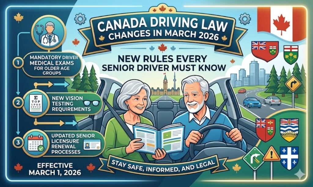 Canada Driving Law Changes in March 2026: New Rules Every Senior Driver Must Know