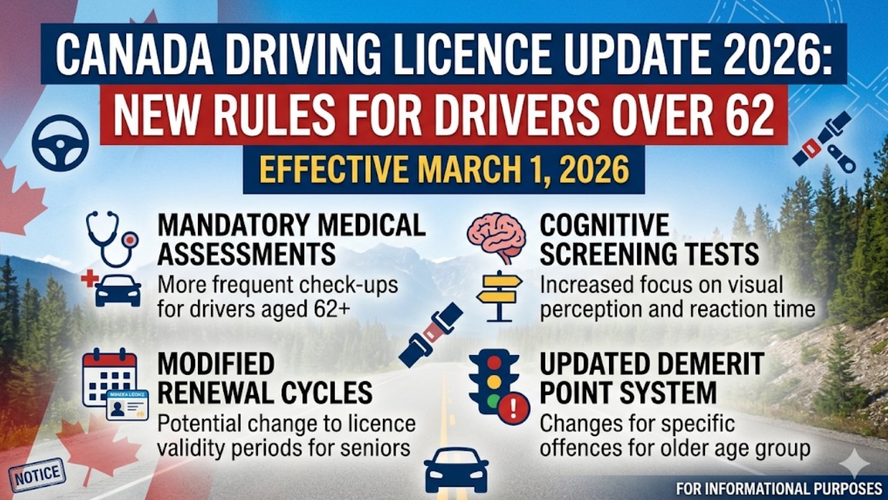 Canada Driving Licence Update 2026: New Rules for Drivers Over 62 Effective March
