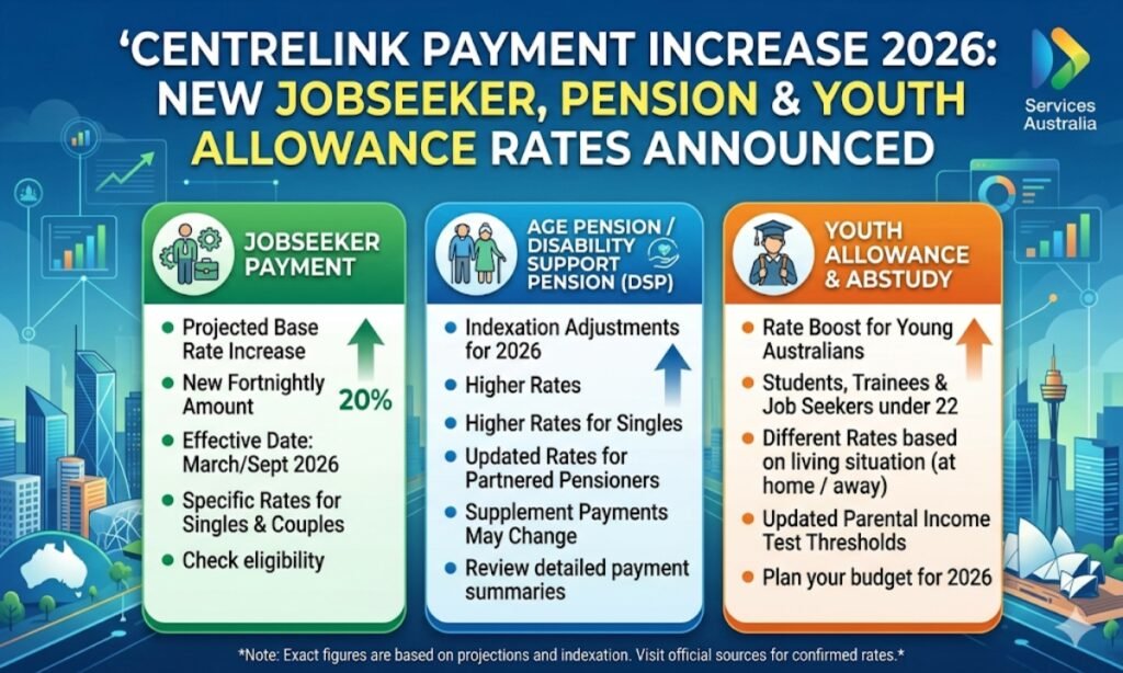 Centrelink Payment Increase 2026: New JobSeeker, Pension & Youth Allowance Rates Announced