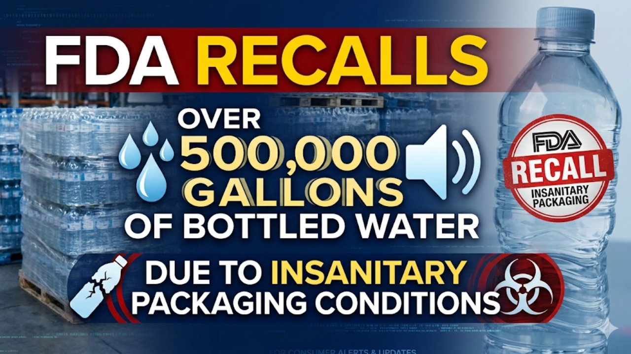 FDA Recalls Over 500,000 Gallons of Bottled Water Due to Insanitary Packaging Conditions