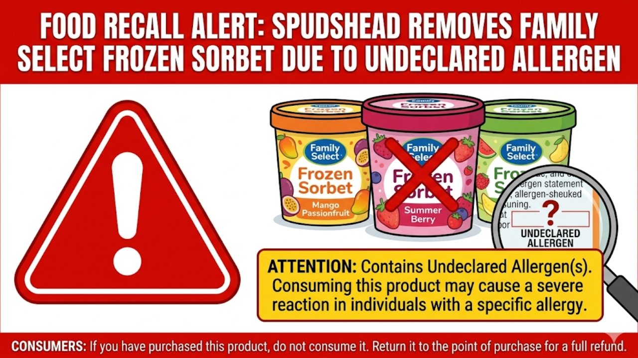 Food Recall Alert: Spudshed Removes Family Select Frozen Sorbet Due to Undeclared Allergen