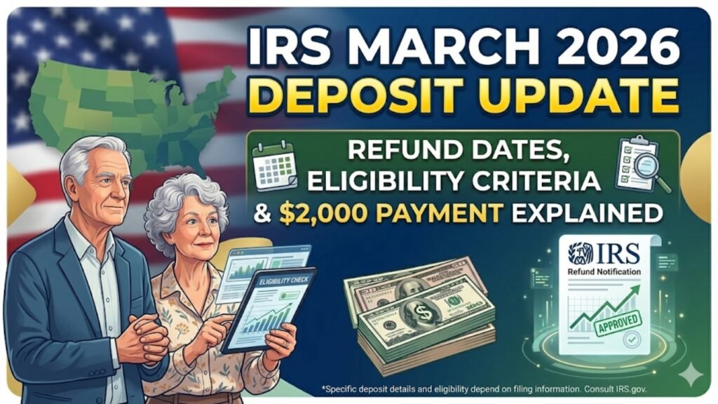 IRS March 2026 Deposit Update: Refund Dates, Eligibility Criteria & $2,000 Payment Explained