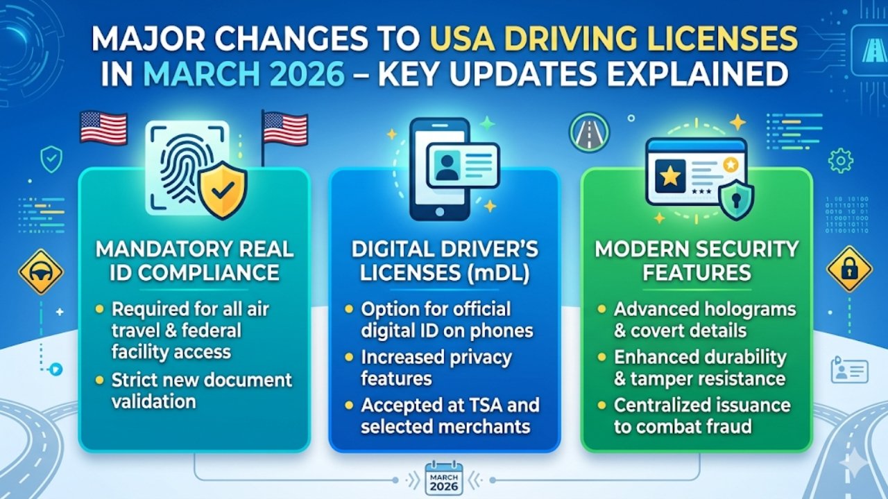 Major Changes to USA Driving Licenses in March 2026 – Key Updates Explained