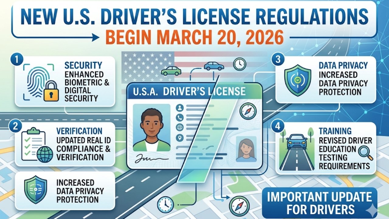 New U.S. Driver’s License Regulations Begin March 20, 2026 – Important Update for Drivers