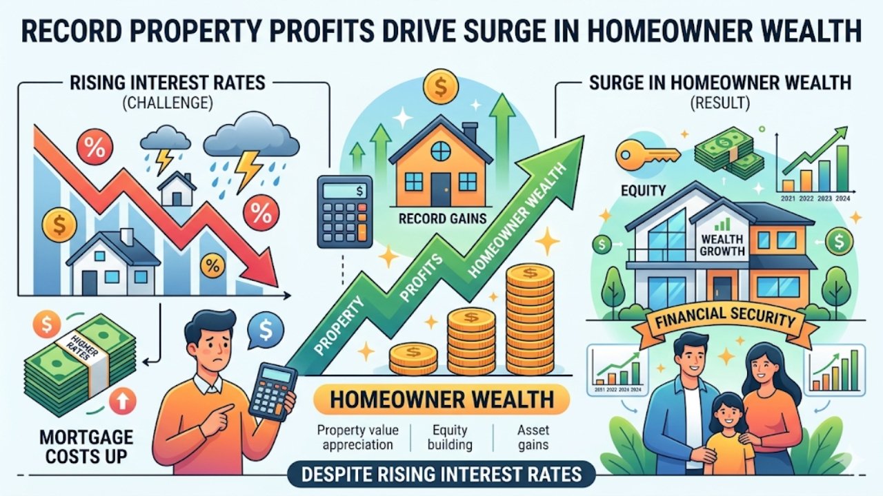 Record Property Profits Drive Surge in Homeowner Wealth Despite Rising Interest Rates