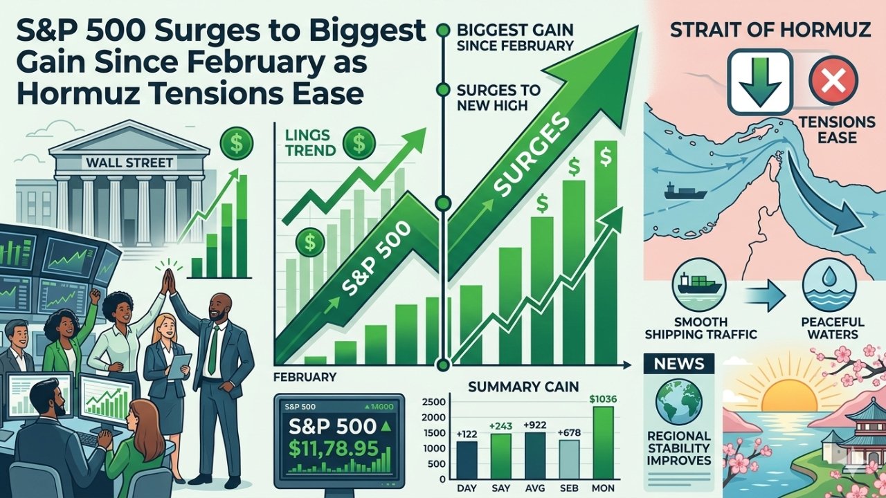 S&P 500 Surges to Biggest Gain Since February as Hormuz Tensions Ease