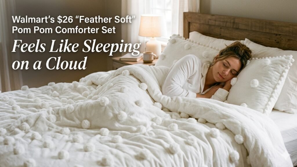 Walmart’s $26 “Feather Soft” Pom Pom Comforter Set Feels Like Sleeping on a Cloud